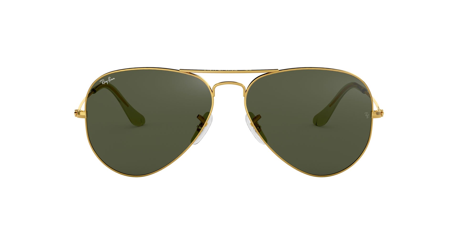 Ray Ban Aviator Mirror Gold glanzend Grun klassisch Lado Este Sonnenbrillen