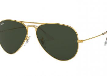 Ray-Ban Aviator Classic - Glänzendes Gold & Grün Klassisch Polarized