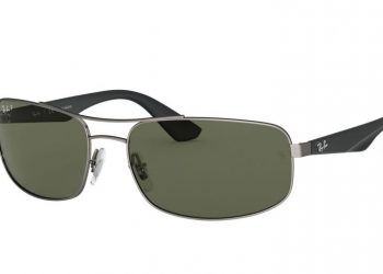 Ray-Ban RB3527 - Gunmetal, Schwarz & Grün Klassisch Polarized